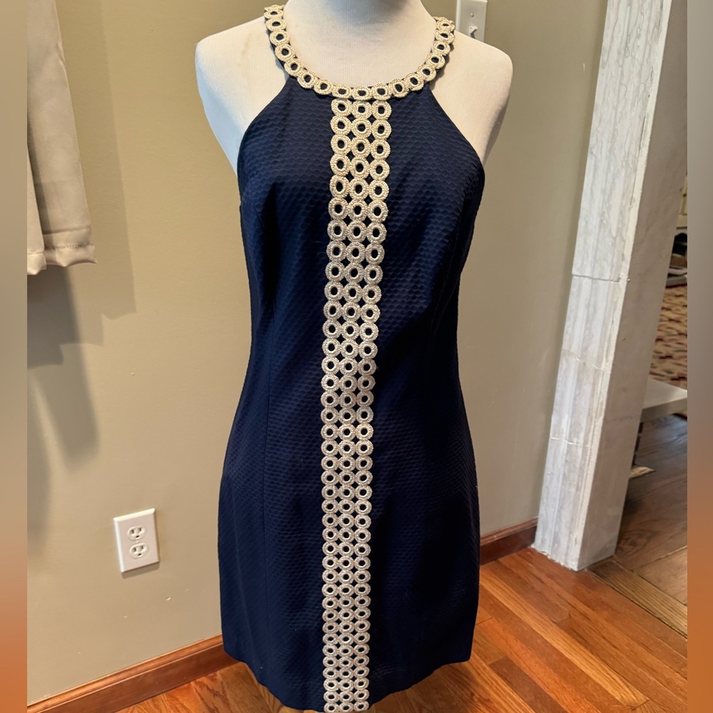 Lilly Pulitzer Navy Cotton Dress Size 2